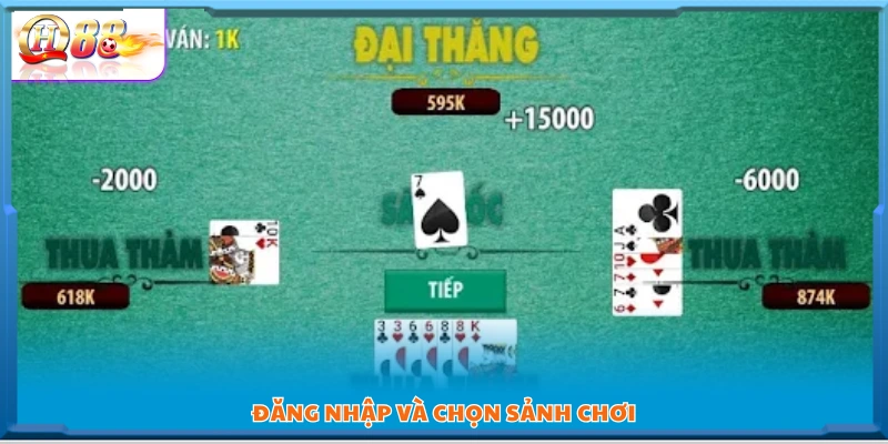 Truy cập tài khoản và lựa chọn phòng chơi phù hợp